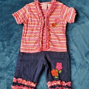 Toddler girls cropped denim outfit